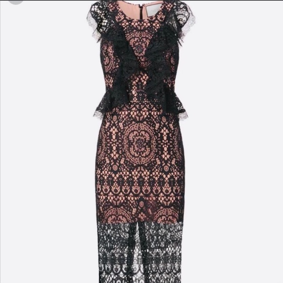 Alexis Narasse Lace Midi Racerback Dress. Pink Nude Lining. Size Small. - Picture 5 of 15